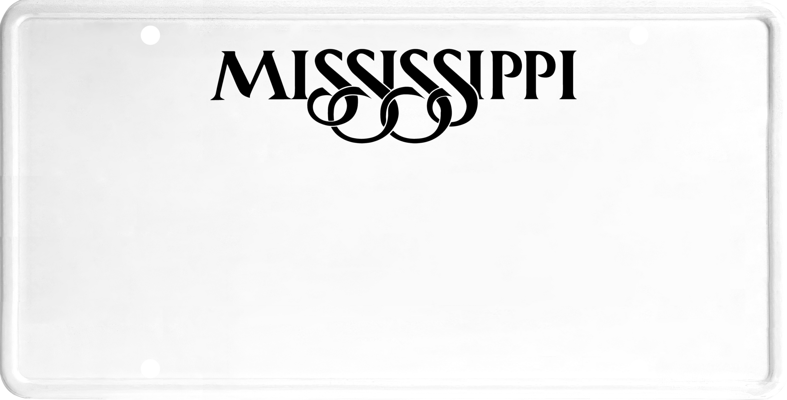 USA license plate Mississippi black text