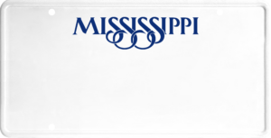 USA license plate Mississippi blue text