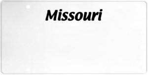 USA license plate Missouri black text