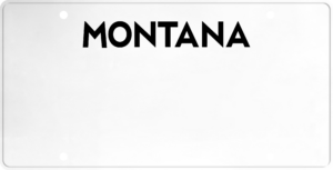 USA license plate Montana black text