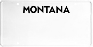 USA license plate Montana black text