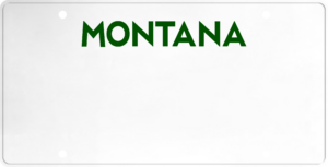 USA license plate Montana green text