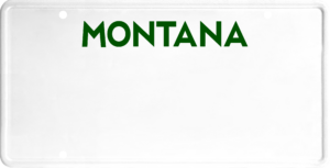 USA license plate Montana green text