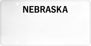 USA license plate Nebraska black text