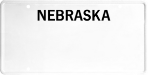 USA license plate Nebraska black text