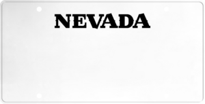 USA license plate Nevada black text