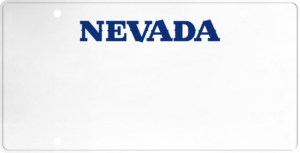 USA license plate Nevada blue text