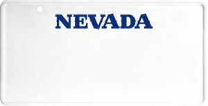 USA license plate Nevada blue text