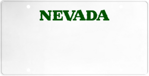 USA license plate Nevada green text