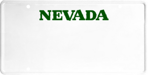 USA license plate Nevada green text