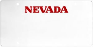 USA license plate Nevada red text