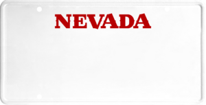 USA license plate Nevada red text