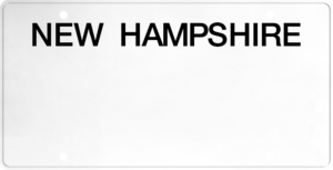 USA license plate New Hampshire black text