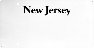 USA license plate New Jersey black text