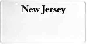 USA license plate New Jersey black text