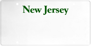 USA license plate New Jersey green text