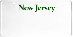 USA license plate New Jersey green text