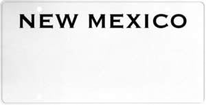 USA license plate New Mexico black text
