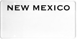 USA license plate New Mexico black text