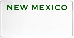 USA license plate New Mexico green text