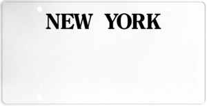 USA license plate New York black text