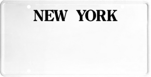 USA license plate New York black text