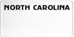 USA license plate North Carolina black text
