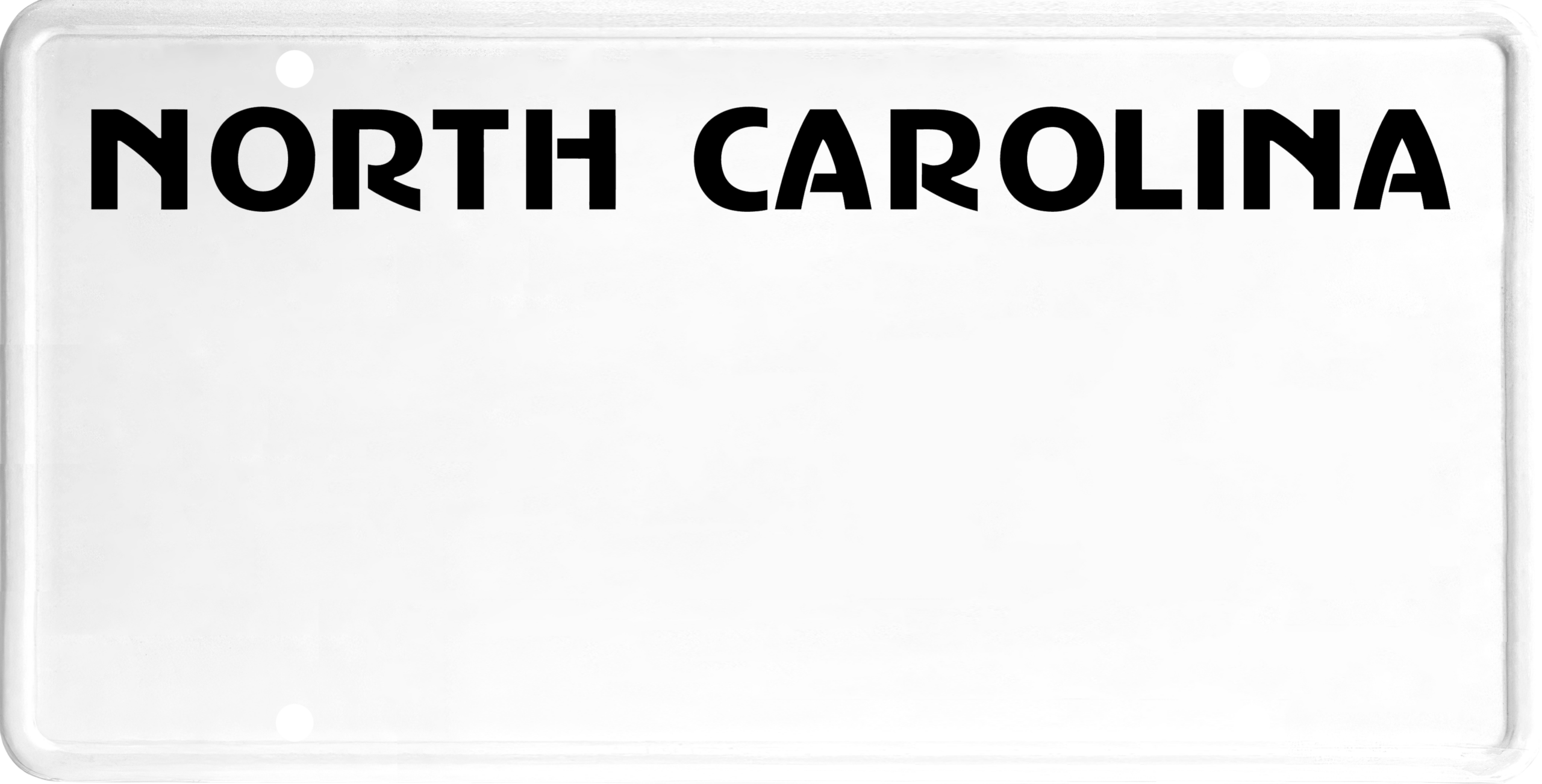 USA license plate North Carolina black text
