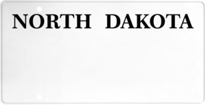 USA license plate North Dakota black text