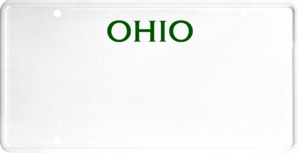 USA license plate Ohio green text