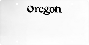 USA license plate Oregon black text