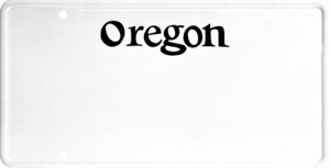 USA license plate Oregon black text