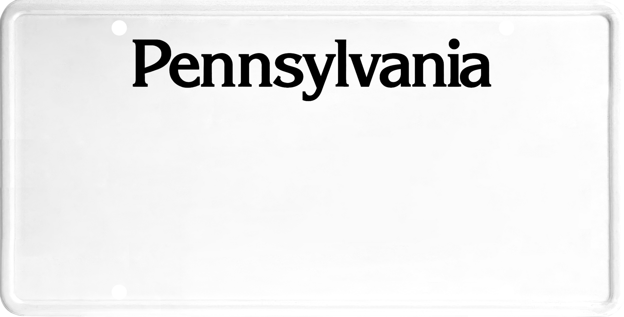 USA license plate Pennsylvania black text