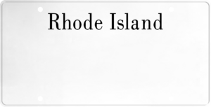 USA license plate Rhode Island black text