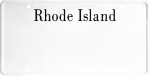 USA license plate Rhode Island black text