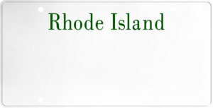 USA license plate Rhode Island green text