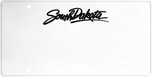 USA license plate South Dakota black text