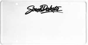 USA license plate South Dakota black text