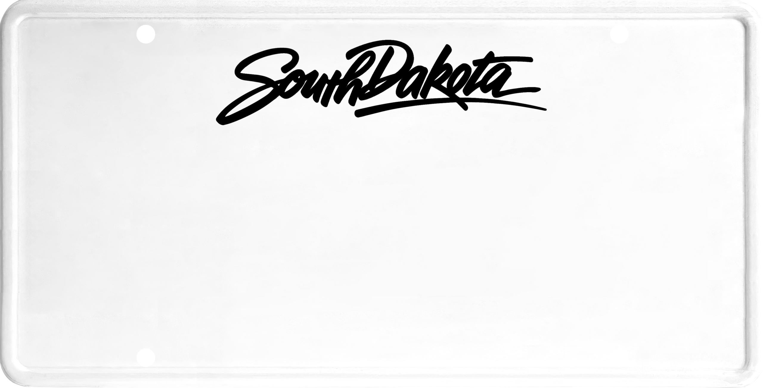 USA license plate South Dakota black text
