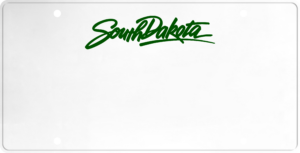 USA license plate South Dakota green text