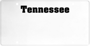 USA license plate Tennessee black text
