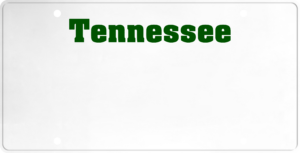 USA license plate Tennessee green text