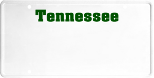 USA license plate Tennessee green text