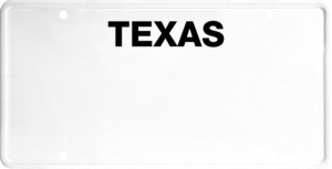 USA license plate Texas black text