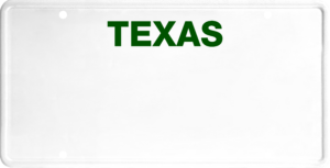 USA license plate Texas green text