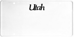 USA license plate Utah black text