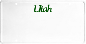 USA license plate Utah green text