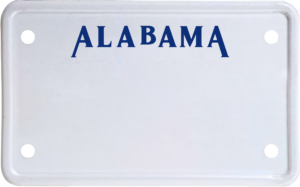 USA license plate Alabama2 blue text
