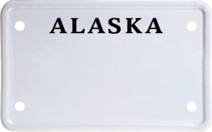 USA license plate Alaska2 black text