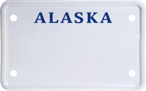 USA license plate Alaska2 blue text